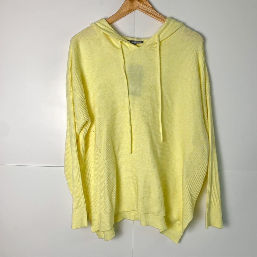 (NWT) WIT & WISDOM Mixed Rib Stitch Hooded Sweater